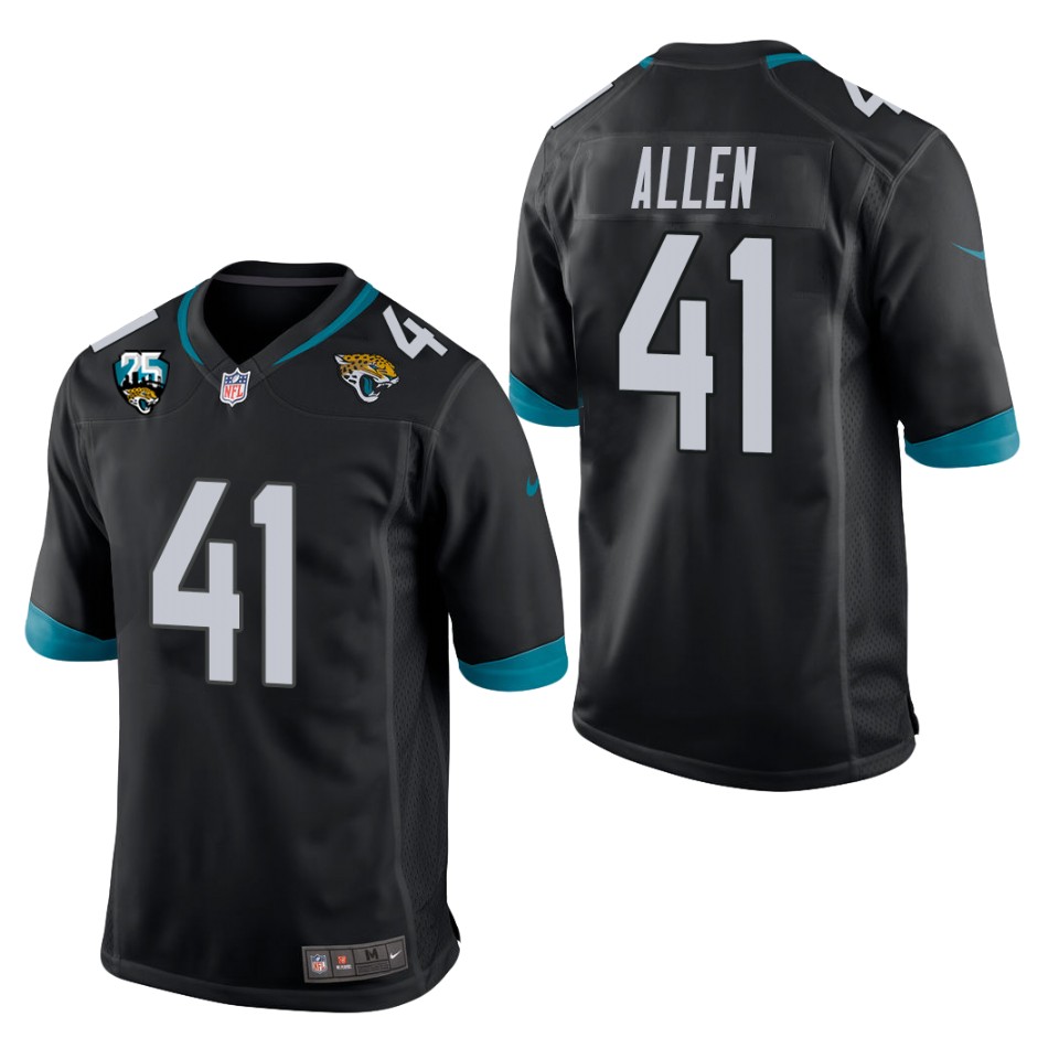 Nike  Jaguars #41 Josh Allen Black 25th Anniversary Vapor Limited Stitched NFL 100th Season Jersey